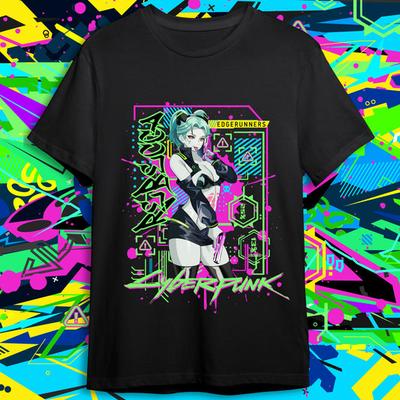 Cyber Rebecca V2 Kawaii Anime T-Shirt Grafik Unisex Alle Größen Baumwolle