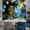 Apdidl Forest Nature Tapestry for Bedroom Tree of Life Fantasy Backdrop Wall Mural Tapestries Fairy Tales Magical Waterfall Landscape Large