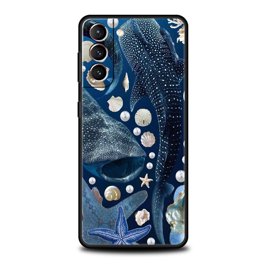 

Ocean Whale Shark Swimming Phone Case For Samsung Galaxy S25 S24 S23 S22 Ultra S20 S21 FE 5G S10 S9 Plus S10E Soft TPU Cover Samsung S24 Plus