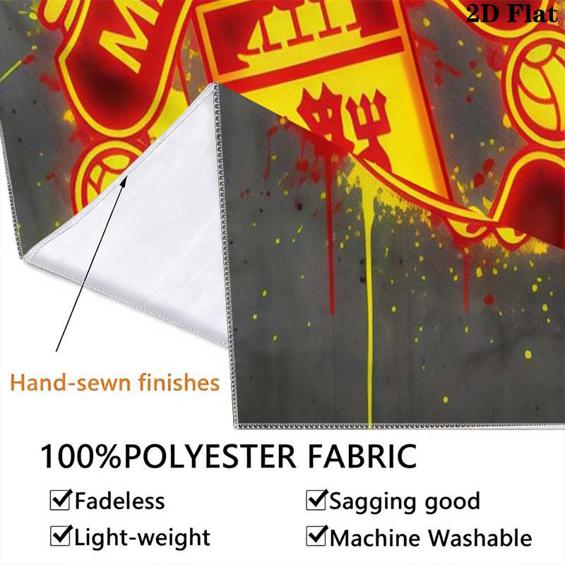 Man Utd F Wall Hanging Printed Fabric Blanket Decorative Tapestries for Bedroom Living Room Home Decor