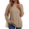 2026 Loose Crew Neck Long Sleeve T-Shirt Women's Solid Color Pocket Top Versatile Sweater Cross-border Hot Sale MOQ Low