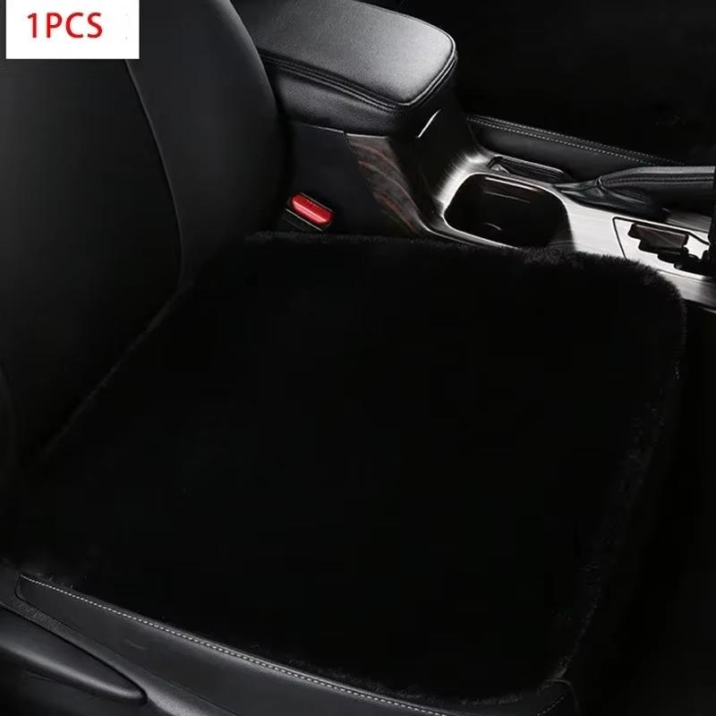 Winter Plush Rabbit Fur Car Seat Cushion Winter Warmth Thickened Wool One Piece Square Cushion for Main Driver or Co-pilot