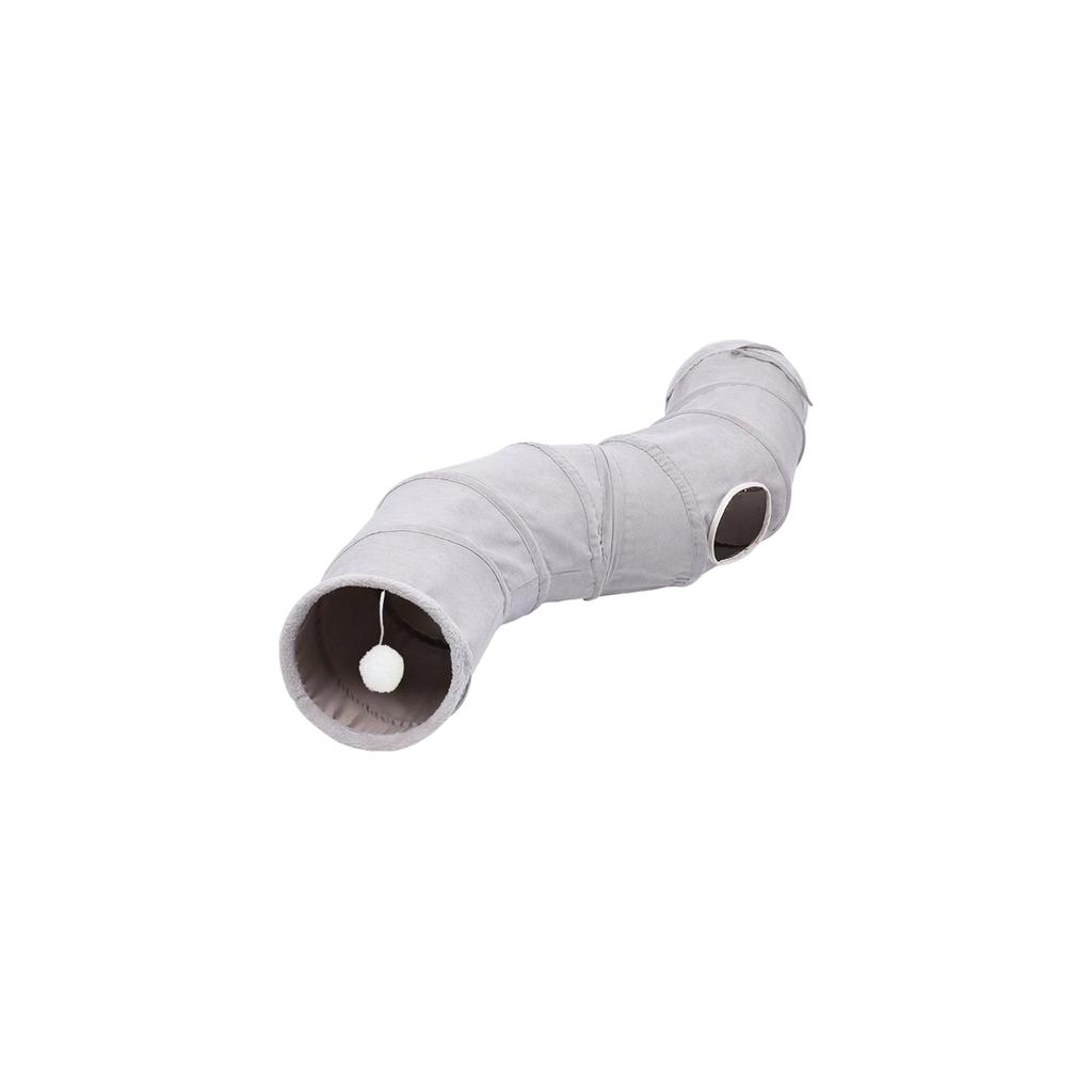 Túnel para Gatos com Orelhas de Gato, Tubo Interativo para Gatos com Bola Suspensa, Brinquedo para Gatos Auto-Brincável com Som de Amassar para Gatos de Interior, Gatinhos, Filhotes, Coelhos