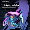 Car Bluetooth 5.0 FM Transmitter With Colorful Ambient Light Wireless Audio Receiver Lossless Sound Car MP3 Player 18W PD Fast Charge U Disk