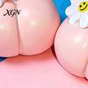Slow Rebound Stress Ball Slow-Rising Butt Peach Squeeze Toy with Smile Flower Soft PU Shaped Fidget for Relief Cute Decompression Gadget Kids Adults