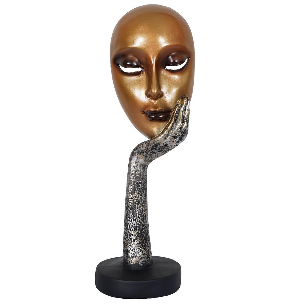 Presents New Lady Face Golden Showpiece, Perfect For Living Room, Silver
