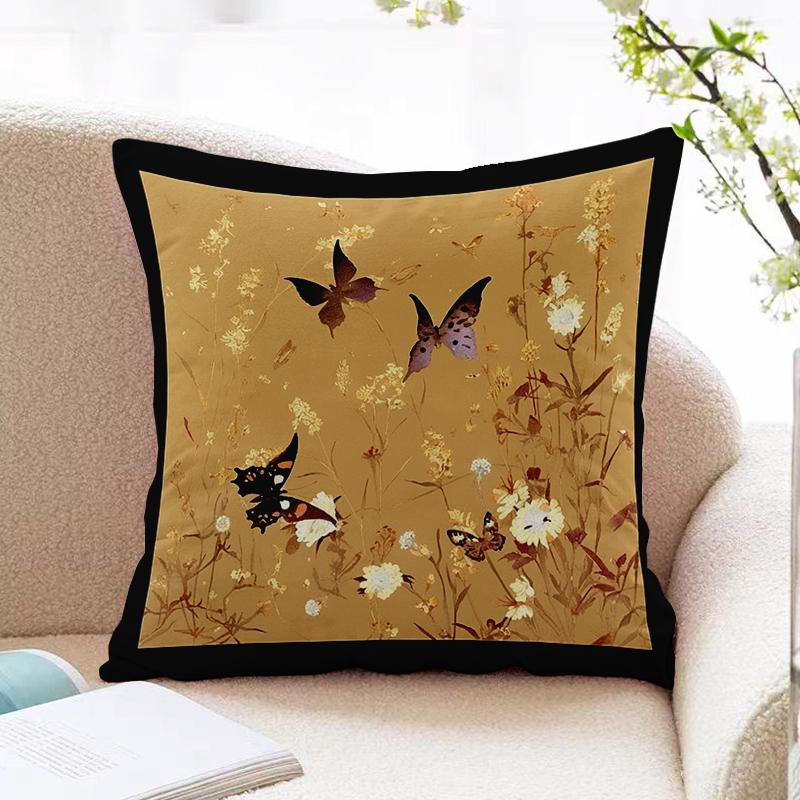 American Retro Pillow Cover Sofa Living Room Cushion Cover Office Waist Pillow Bedside Square Pillowcase Removable and Washable