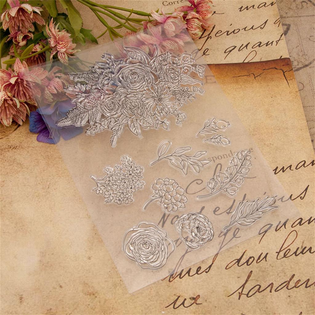 Flower Silicone Clear Stamps for Card Making Scrapbooking Embossing DIY Craft Album Rubber Seal Stamps Decoration