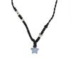 Bohemian Hand Woven Black Rope Star Pendant Necklace Retro Choker Necklace Women's Daily Versatile Party Jewelry