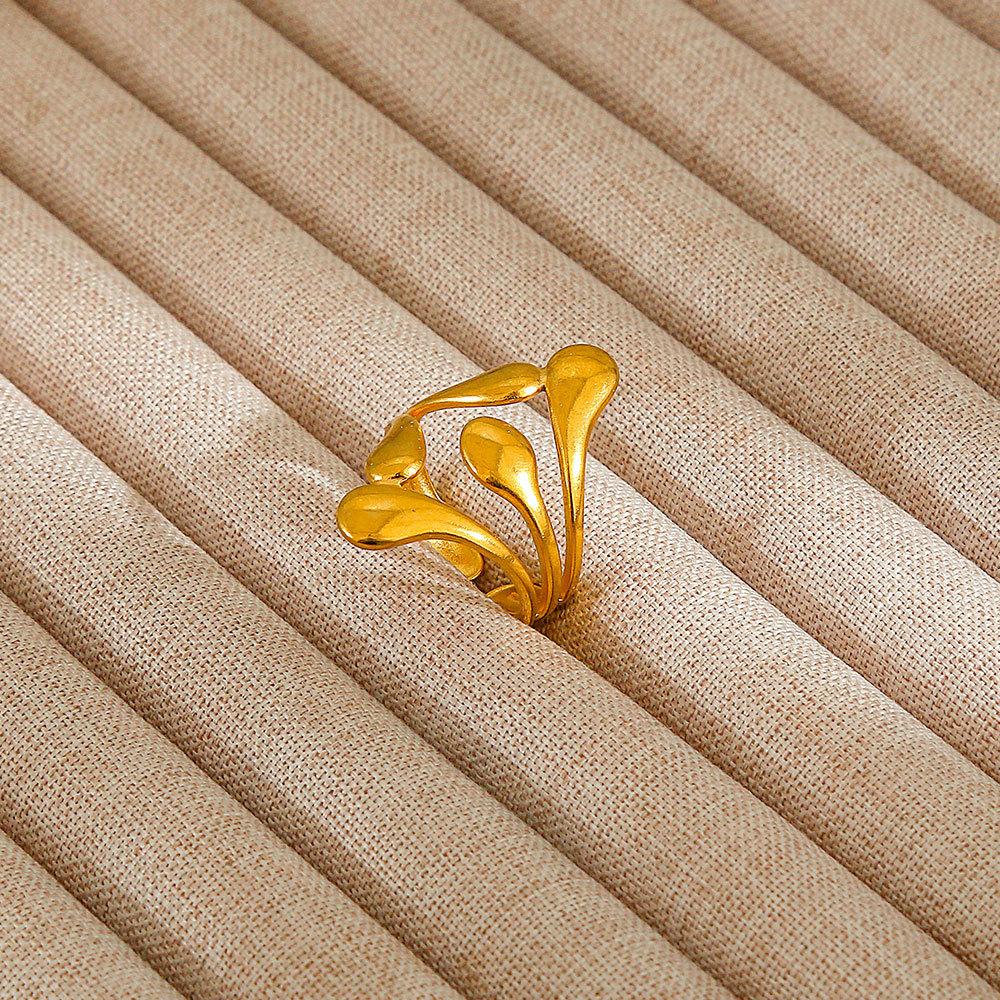 1Pcs Stainless Steel Ring Set with Zirconia, Metal Style Finger Ring, Index Finger Ring