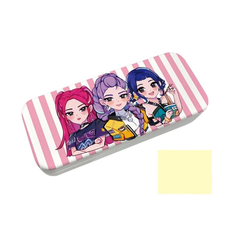 Anime PU Leather Glasses Case Witch Hunters Design Soft Lining for Scratch Prevent Eyewear Holder for Daily Travel Use