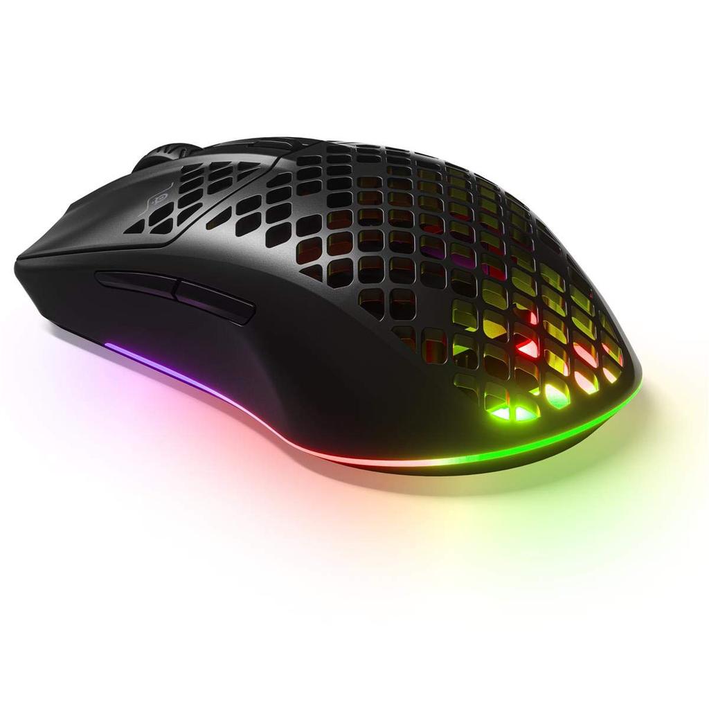 SteelSeries Aerox 3 Wireless Gaming Bluetooth Quantum Over 200 Hours of Battery RGB Not Sold In Japan Mouse, Ultra-Lightweight 66g, 2.4GHz 2.0