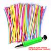 100pcs 26cm Long Stripe Balloon with Pump Birthday Party Decoration Latex Balloon Creative Suitable for Birthday Wedding Party