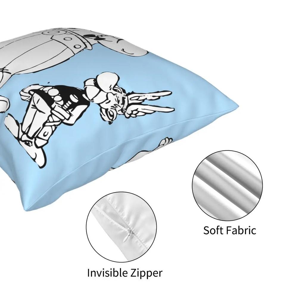 Asterix And Obelix Silhouette Square Pillow Case Polyester Decorative Pillow Creative Cushion Covers