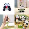 Delightful Cartoon Panda Plush Keyring Colorful Floral Designs For Key Accessories