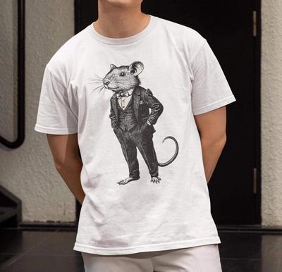 Ratten T-Shirt, Ratte in teurem Anzug Shirt Stilvolle Ratte