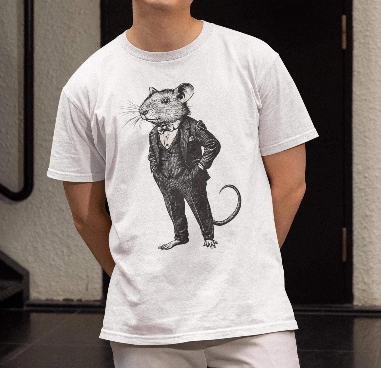Rat T-Shirt, Rat Wearing Expensive Suit Shirt Stylish Rat 2XL