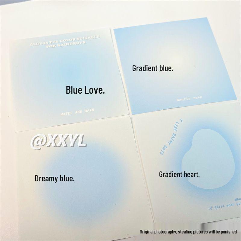 Dreamy Blush & Blue Gradient Sticky Notes Origami-Style Journal Notebook