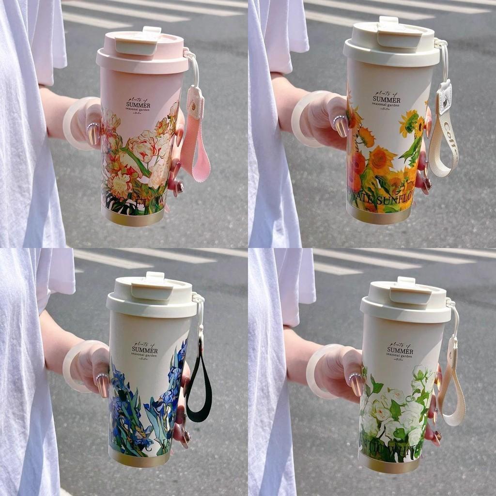 Insulated Travel Mug With Straw For Office And Outdoors 500ml Stainless Steel Durable Gift For Men Women