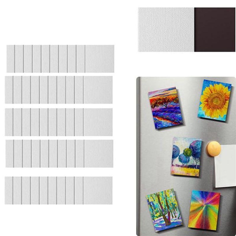 ABUL-50 Pcs Magnetic Painting Canvas Panel Magnetic Mini Canvas Boards Canvas Blank Canvases For Painting Art Gift DIY Decor