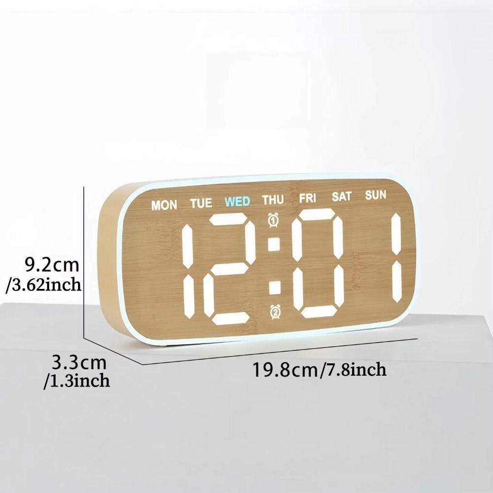 Ambient Light Digital Alarm Clock Temperature Display Electronic Wall Clock Living Room