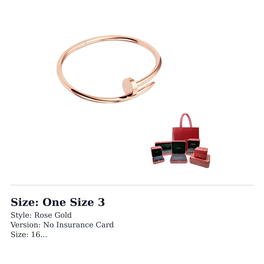 CARTIER JUSTE UN CLOU 18K Gold Bangles Unisex Rose Gold B6048100