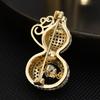 Guochao Exquisite Auspicious Gourd Brooch Slightly Inlaid Zircon Corsage Jacket Pin Direct Supply