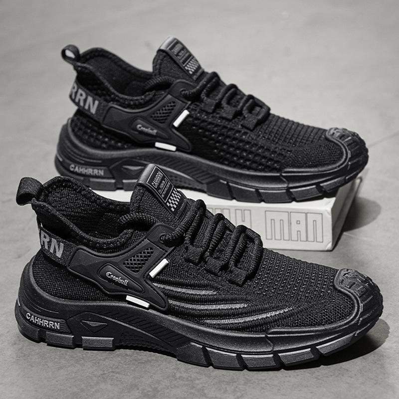 2025 New Men's Shoes Summer Breathable Fashion Mesh Fly-woven Men's Casual Lightweight Soft-soled Sports Trendy Shoes