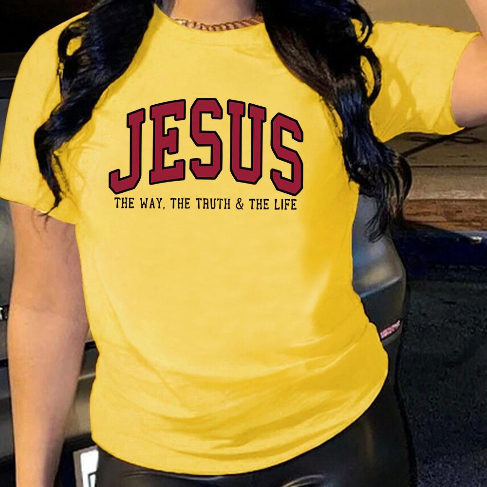 Cotton T-Shirt Short Sleeve Round Neck Women 2d Print Tops