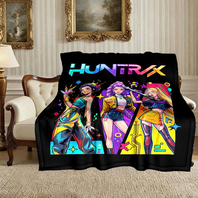 1pz Coperta Kpop Demon Hunters Accogliente, Coperta Stampata Leggera e Resistente, Perfetta per Casa, Divano, Letto, Picnic, Viaggio, Ufficio