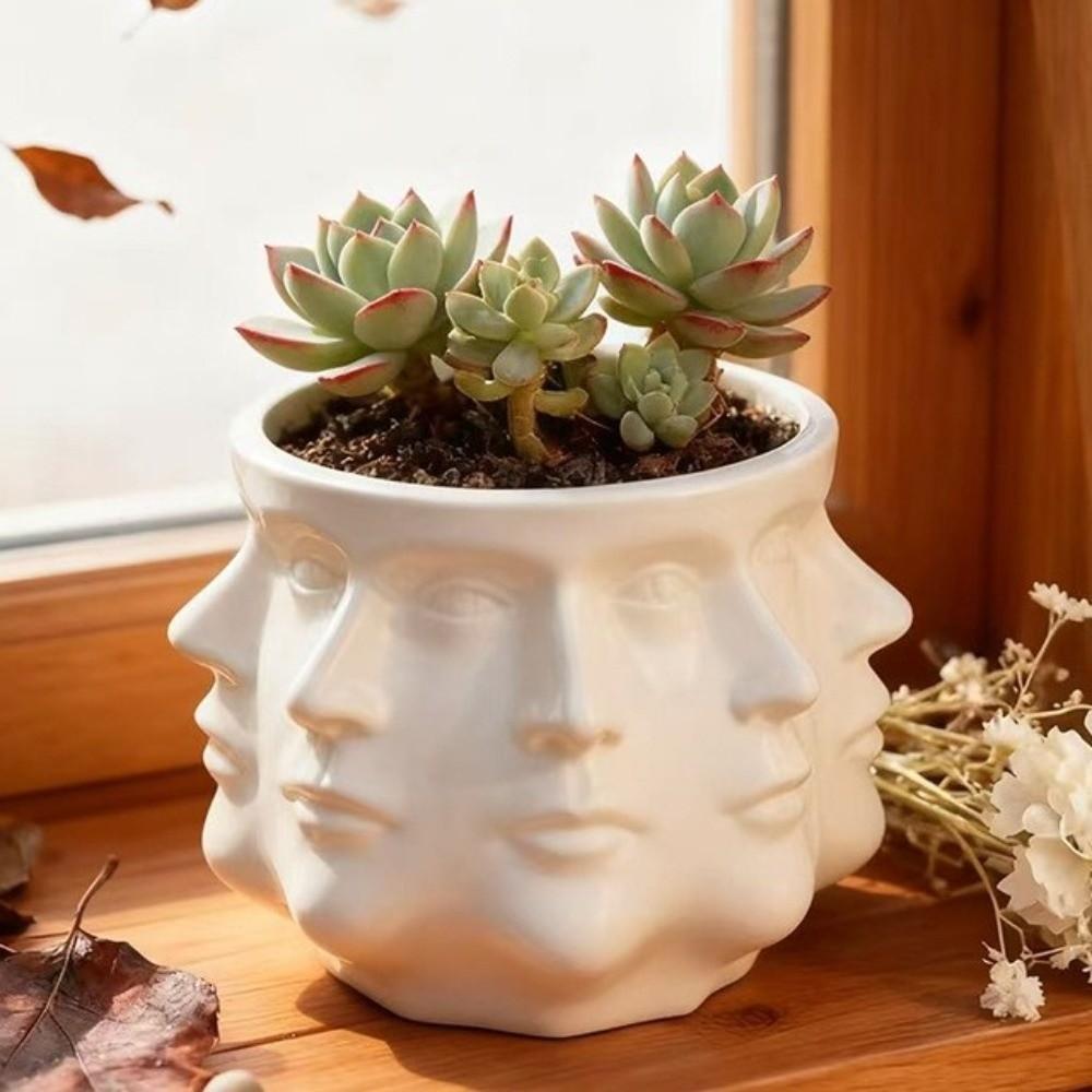 Multi Sided Face Abstract Flower Pot Handicrafts Succulent Pot Office Ornament