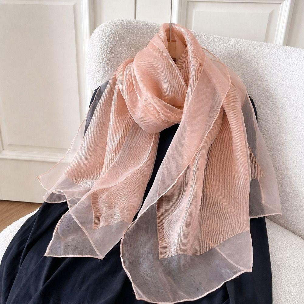 Mesh Warm Shawl Solid Color Hijab Scarf Elegant Wraps Autumn and Winte