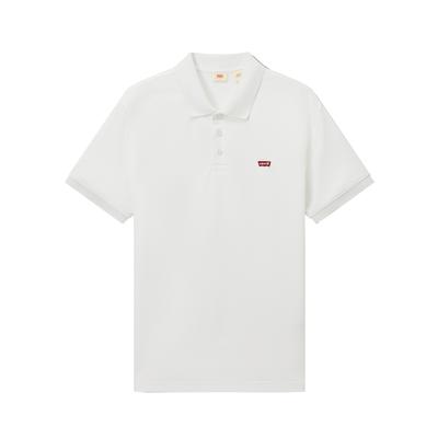 Levis Casual Comfortable Simple Logo Print Short Sleeve Polo Shirt Unisex Polo Shirts White 004KC-0001