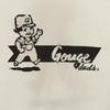 GOUGE 90s Made in USA Old Back print Short sleeve T-shirt L white Men's Used