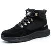 High Top Men's Safety Shoes with Steel Toe Cap Construction Site Work Shoes Sneakers Wear Resistant Rubber Labor Protection Shoe