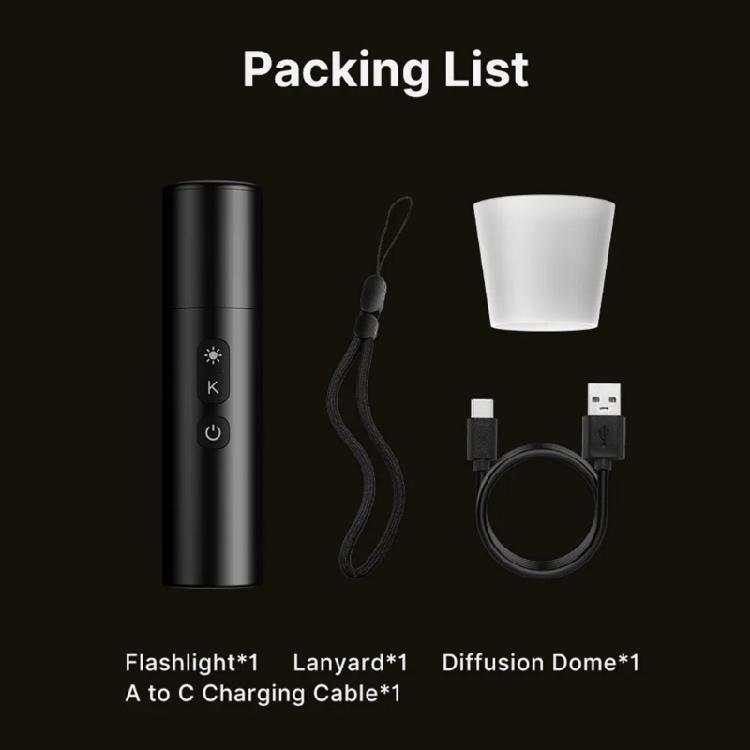 Videography Flashlight 2000mAh Rechargeable Photography Light with Easy Operating