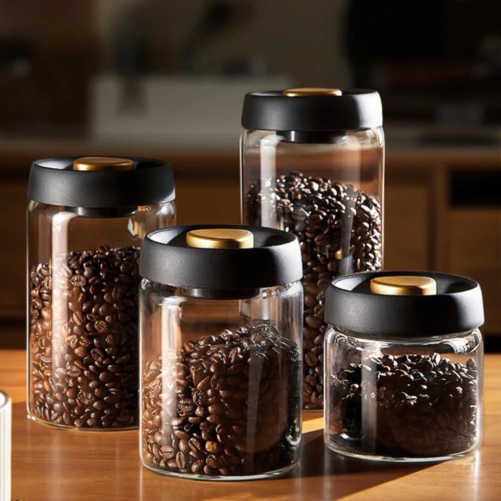Coffee Bean Vacuum Sealed Tank Glass Mason Jars with Lid Household Food Storage Moisture-proof Air Extraction Airtight Container