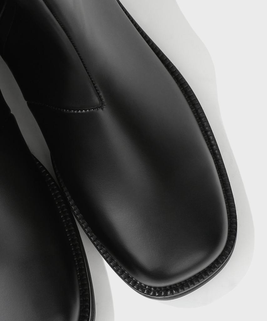 Firenze Atelier [Vibram] Nobo_Bold Shape Hidden Zip-Up Boots 3500 [Black Fg]