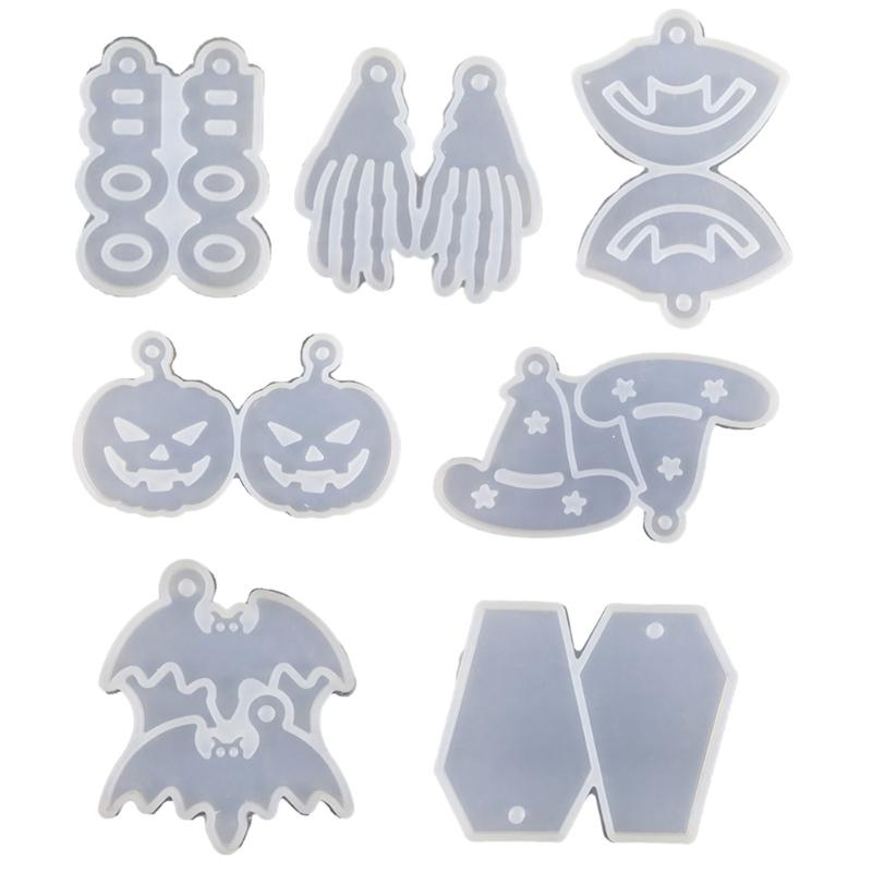 Halloween Earrings Combination Earrings Mold Halloween Pumpkin Silicone Mold Home Decoration Mold Suitable for Women