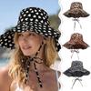 Black Dot Bucket Hats Leopard Print Sun Hat Versatile Big Brim Hat  Outdoor Beach Vacation Wear