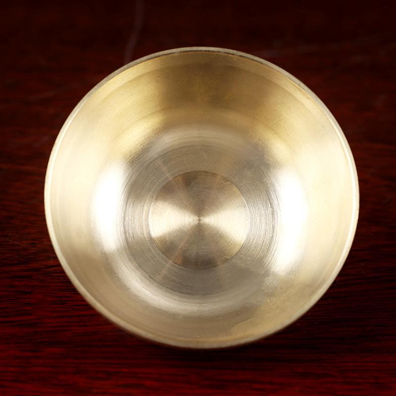 Kobber Tibetansk Skål Vandforsyning Meditation Mini Kobberkop Hjemme Skrivebords Pynt