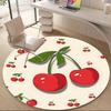 1PC Cherries Fruit Office Round Area Rug, Mat Suitable For Office, Under Office Chairs Bedroom Living Room Home Decor, Room Deco