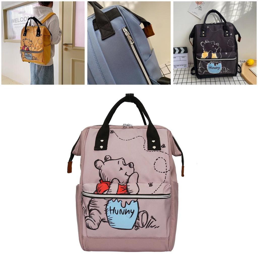 Pooh Bear Mommy Bag Printed Backpack For Mothers And Babies Large Capacity Travel Backpack