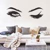 Artistic Woman's Face Winking with Lashes Wall Decal Elegant Female Portrait for Bedroom and Lounge Wall Art