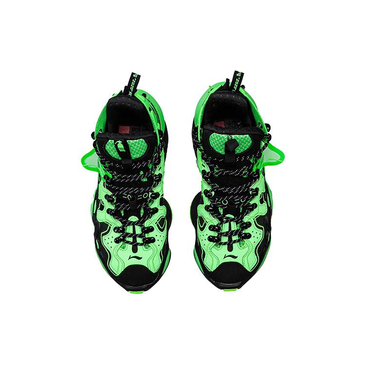 Li Ning Basketball Shoes Women's High Top Neon Light Green/Standard Black AGBQ088-1
