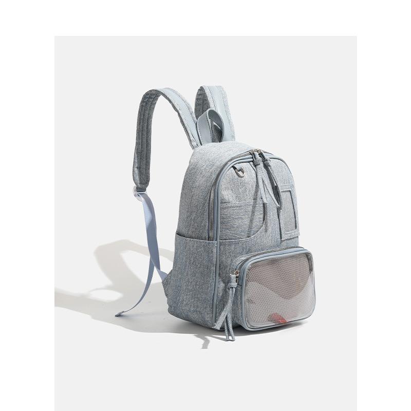 

Джинсовый рюкзак прозрачный школьный рюкзак для студента большой вместимости серый