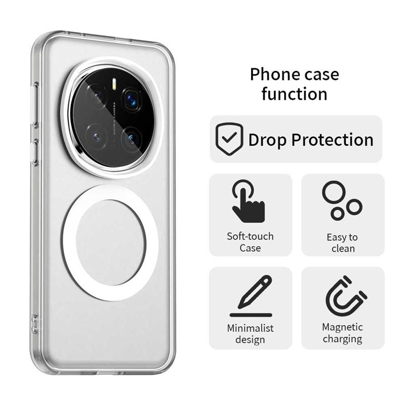 Coque pour Honor Magic 7 Pro, coque annulaire magnétique mate avec chargement sans fil