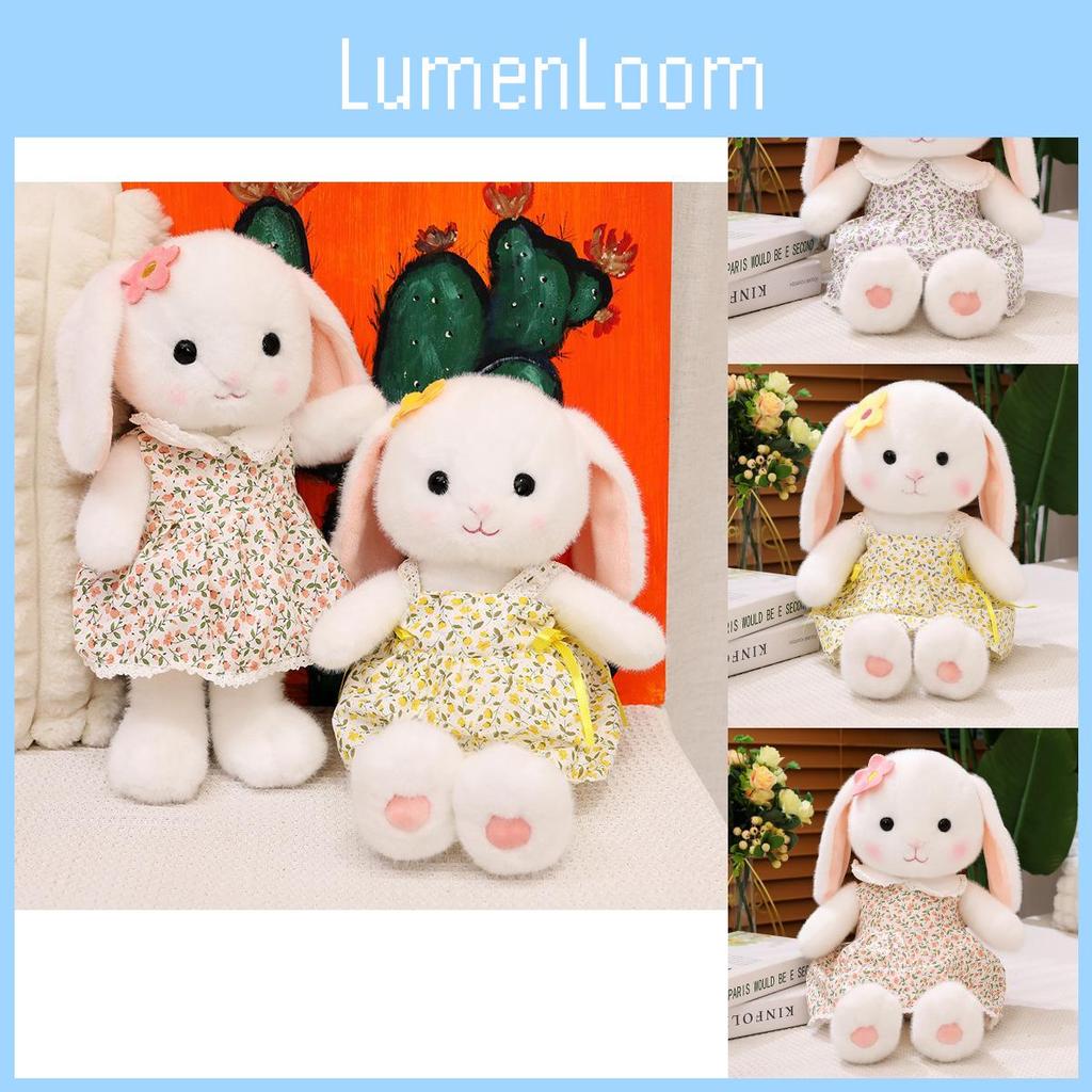 Colorful Floral Dress Emily Rabbit Plush Toy With Soft Pp Cotton Filling Children For
