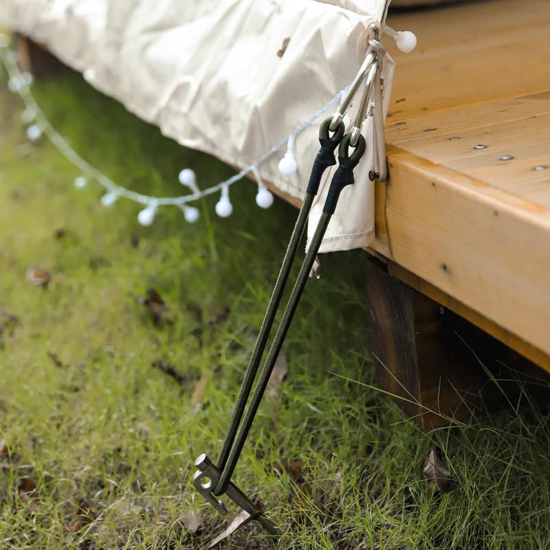 Outdoor Elastic Bungee Cord & Climbing Hook Tent Stake Set