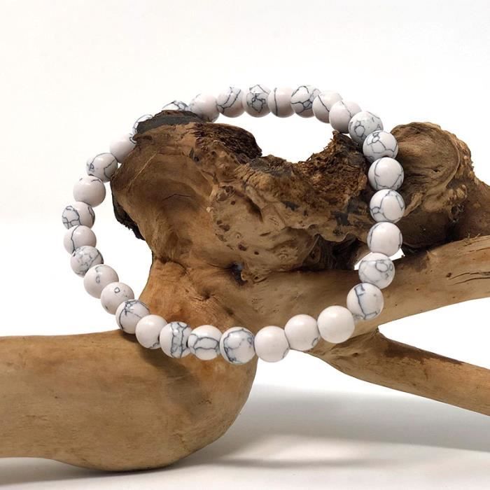 Stabilizing Bracelet - SHOP-STORY - White Howlite - 6 Mm - Unisex - 1 Bracelet